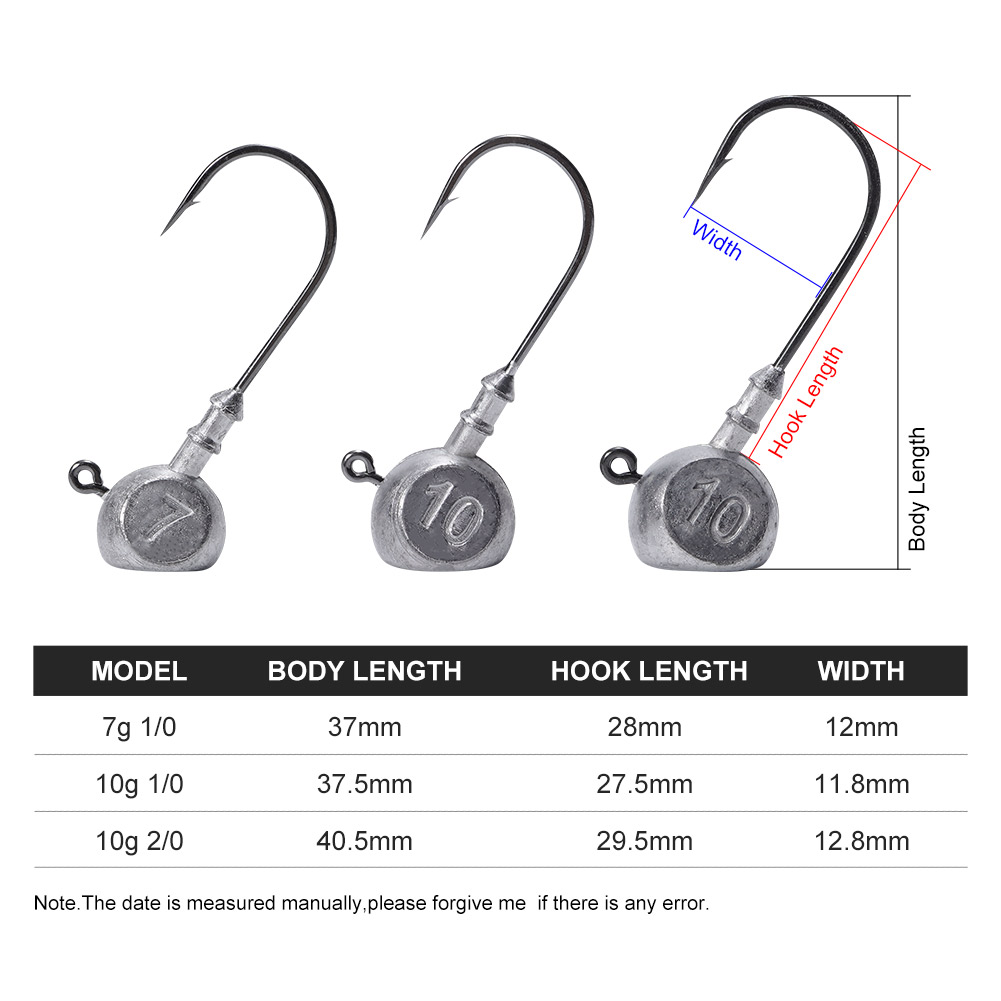 Noeby Jig Head 7g 10g 1/0 2/0  - огляд і ціна Fishing Hook Offset