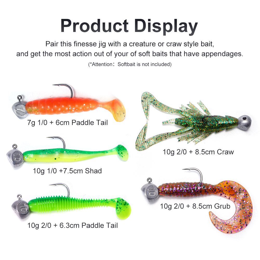 Noeby Jig Head 7g 10g 1/0 2/0  - огляд і ціна Fishing Hook Offset