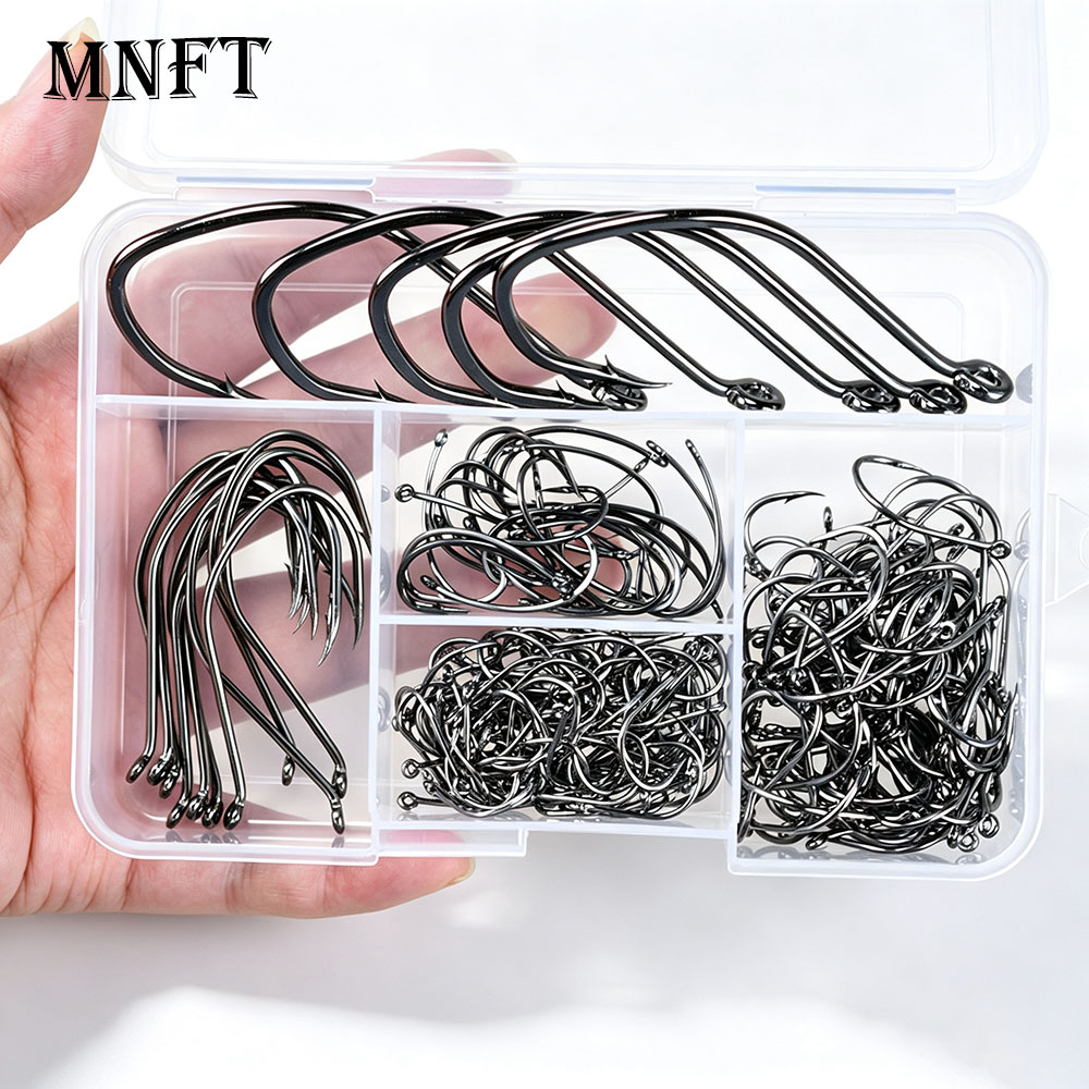 200Pcs Multi‑Sizes Barbed Fish - огляд і ціна Fishing Hook Circle