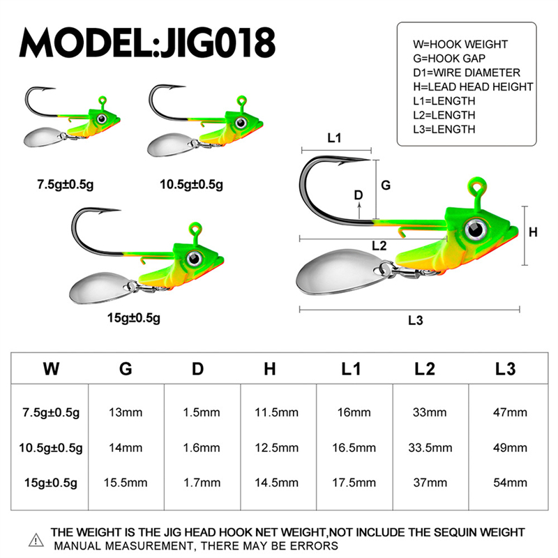 7g 10g 15g Lead Head Jig Hook  - огляд і ціна Fishing Hook Circle